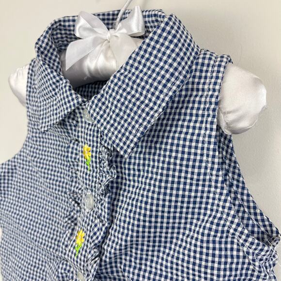 Vintage Kid Zone Ruffle Gingham Plaid Sleeveless Top 4T NWT - Picture 3 of 9